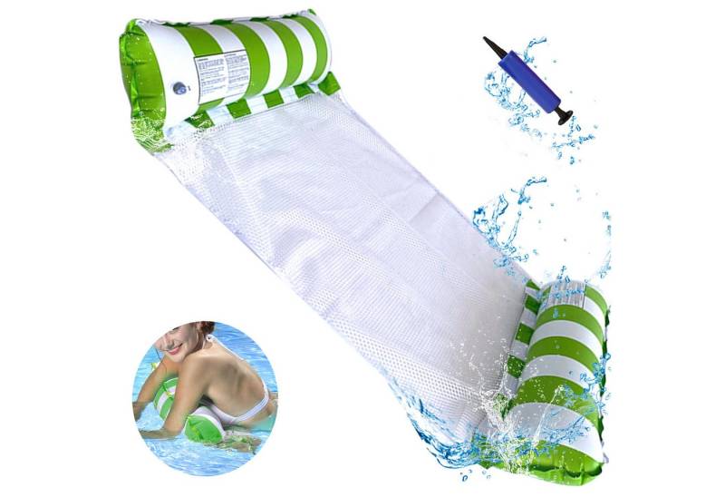 Mutig Luftmatratze 4in1 Best Sporting Wasserhängematte Mesh Mat Aufblasbare Luftmatratze, (Wasser Pool Zubehör Spaß Aufblasbarer Pool Spielzeug Hängematte, 1-St Poolmatratze mit ergonomischem Design), Große Lastkapazität, Kompakt & Tragbar, für Pool und Strand von Mutig