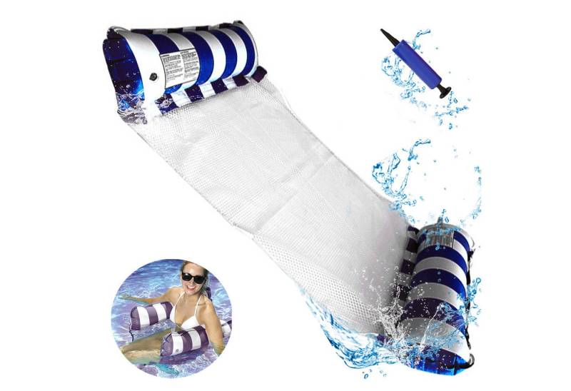 Mutig Luftmatratze Luftmatratze Pool Spielzeug 4 In 1 Aufblasbare Wasserspielzeug, (pool Aufblasbar Wasser Hängematte für Matratzen Sitz Schwimmmatratze, 1-St Netz Poolmatratze mit ergonomischem Design), Große Lastkapazität, Kompakt & Tragbar, für Pool und Strand von Mutig
