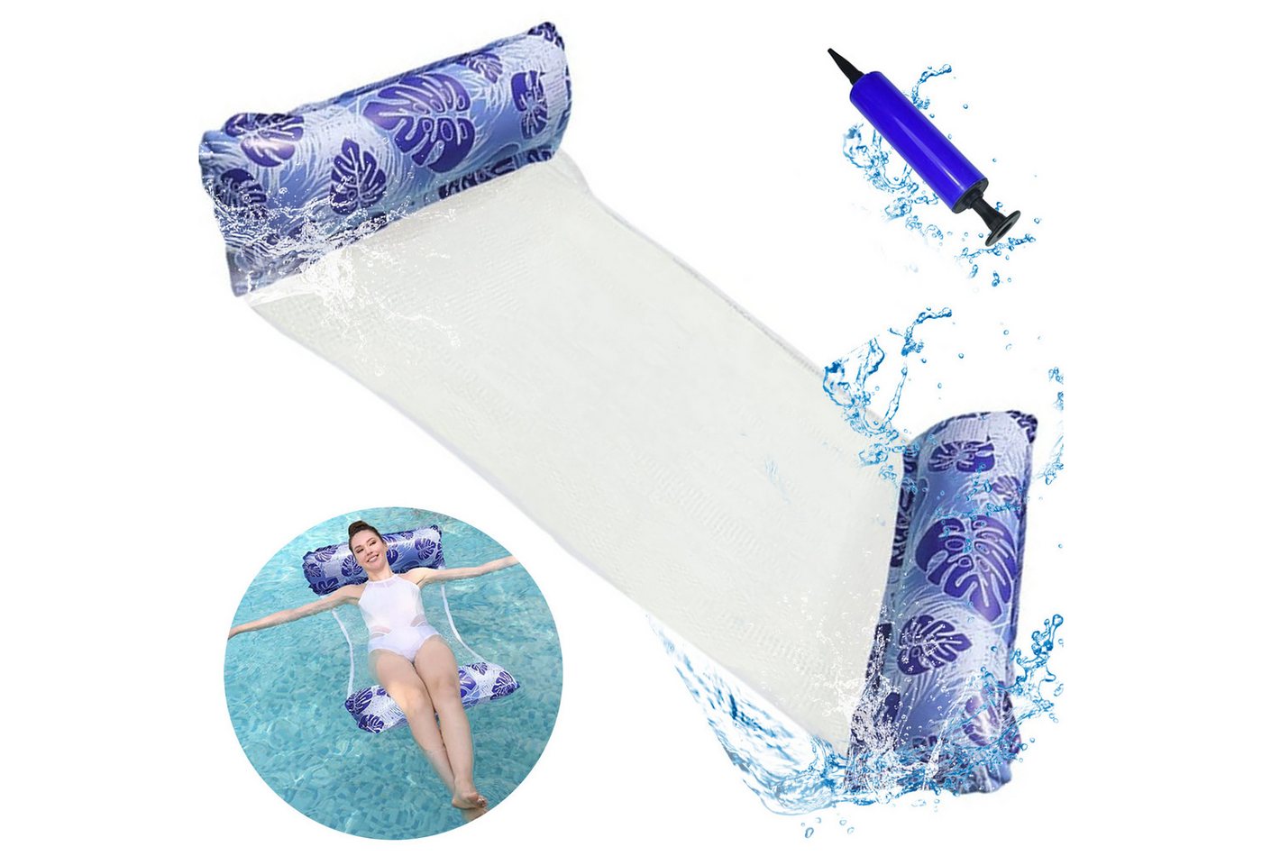 Mutig Luftmatratze Luftmatratze XL, Wasserhängematte Pool Erwachsene, Pool Spielzeug, (4 in1 Wasser Pool Zubehör Spaß Aufblasbarer Wasserspielzeug Hängematte, 1-St Poolmatratze mit ergonomischem Design, Große Lastkapazität, Kompakt & Tragbar, für Pool und Strand) Mutig Luftmatratze Luftmatratze XL, Wasserhängematte Pool Erwachsene, Pool Spielzeug, (4 in1 Wasser Pool Zubehör Spaß Aufblasbarer Wasserspielzeug Hängematte, 1-St Poolmatratze mit ergonomischem Design, Große Lastkapazität, Kompakt & Tragbar, für Pool und Strand) von Mutig