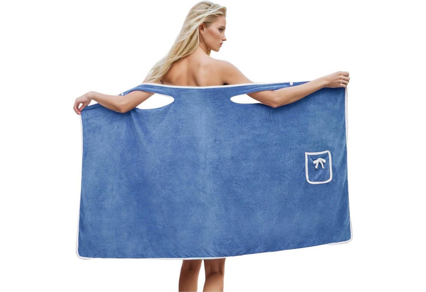 Mutig Saunatuch Bademantel Damen Frottee-groß XXL Saunatuch mit Druckknöpfen & Tasche, mit verstellbarem Verschluss, Vier Jahreszeiten tragbar Mutig Saunatuch Bademantel Damen Frottee-groß XXL Saunatuch mit Druckknöpfen & Tasche, mit verstellbarem Verschluss, Vier Jahreszeiten tragbar von Mutig