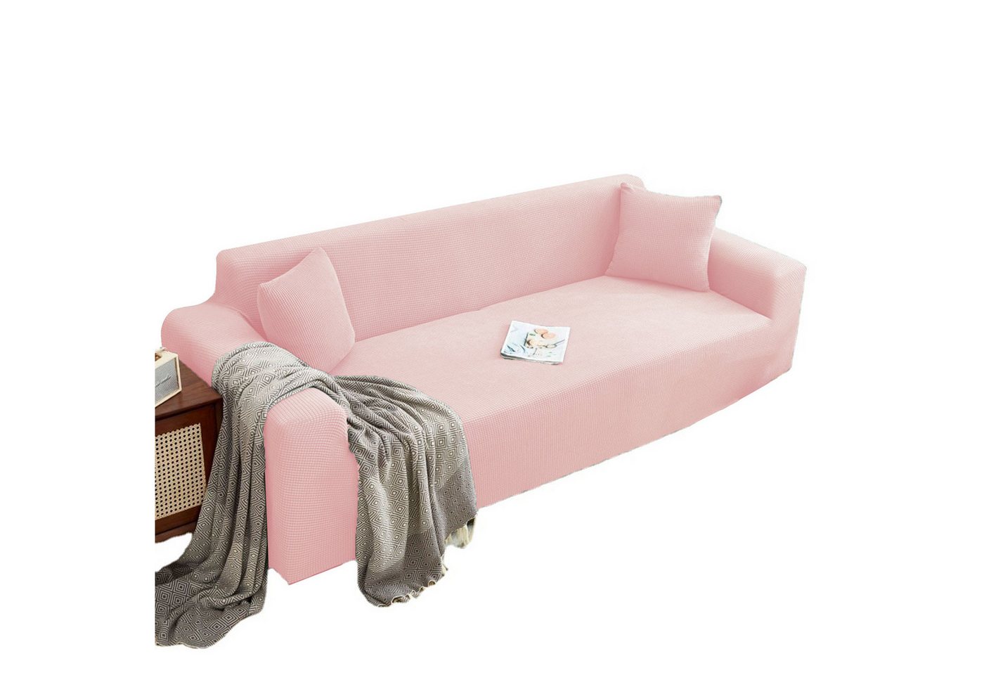 Mutig Sofabezug Stretch Sofabezu, rutschfeste Couchbezug mit Elastischen Riemen, Waschbare Sofaschutz für Wohnzimmer, Kinder, Haustiere, Hunde, Katzen von Mutig