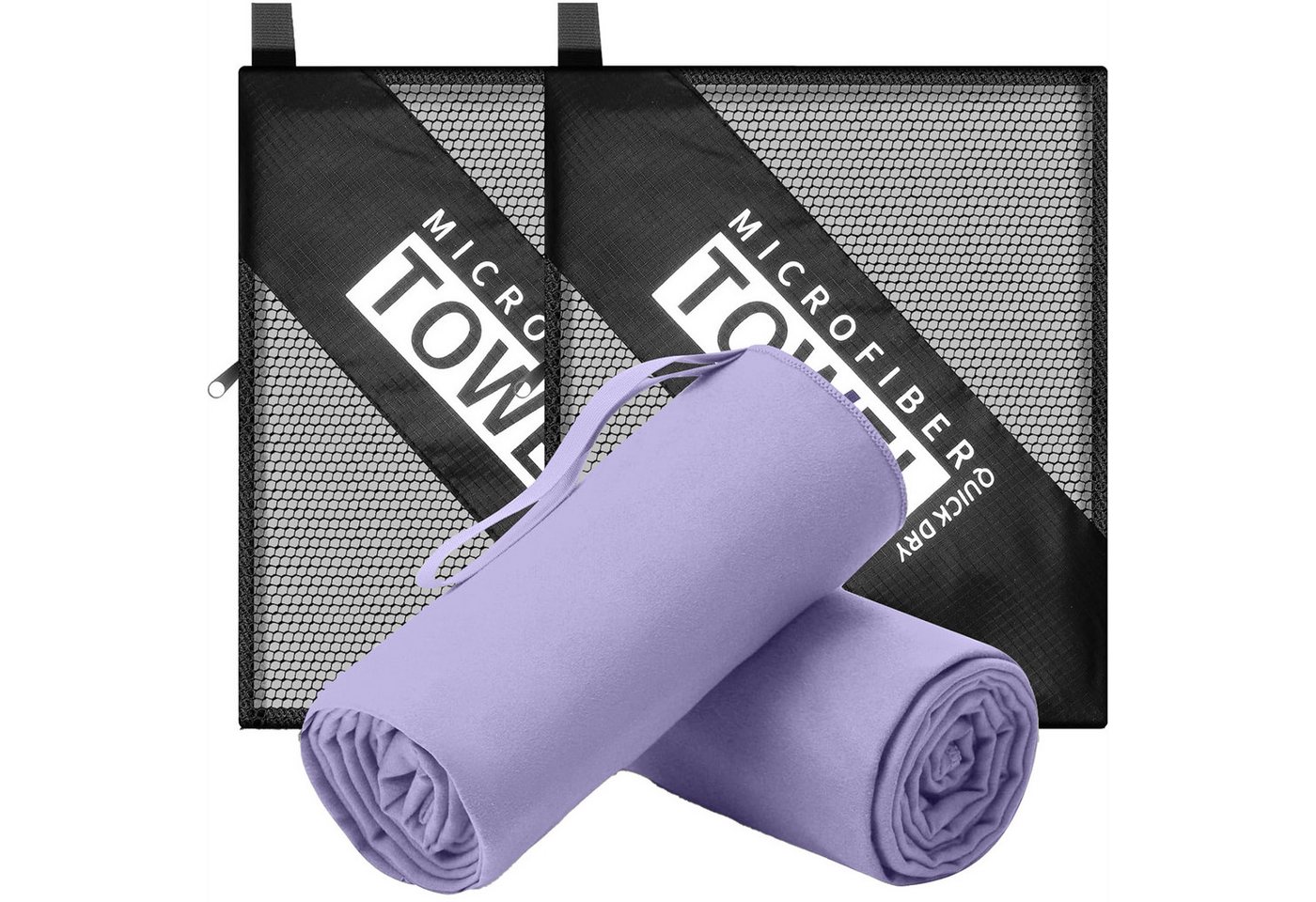 Mutig Sporthandtuch 2 Stück Mikrofaser Handtuch,leicht&extra saugstark - schnelltrocknende, (Microfaser Handtücher - optimales Fitness Handtuch/Mikrofaser Strandtuch/Gym Towel), saugfähig und antibakteriell für Fitness, Sport, Schwimmen, Radfahren von Mutig