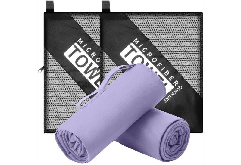 Mutig Sporthandtuch 2 Stück Mikrofaser Handtuch,leicht&extra saugstark - schnelltrocknende, (Microfaser Handtücher - optimales Fitness Handtuch/Mikrofaser Strandtuch/Gym Towel), saugfähig und antibakteriell für Fitness, Sport, Schwimmen, Radfahren von Mutig