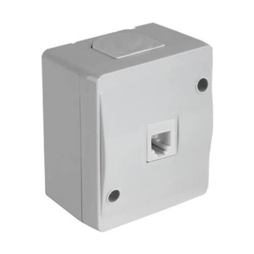 Aufputz Netzwerk RJ45 CAT5 Dose · Grau · IP44 / für Feuchtraum geeignet · Mutlusan · AP Serie NEMLIYER von Mutlusan
