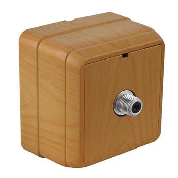 Bron SAT Enddose Aufputz IP20 in Eiche Holz Optik – Kompakte SAT Anschlussdose für den Innenbereich – Hochwertige Elektroinstallation mit einfacher Montage von Mutlusan