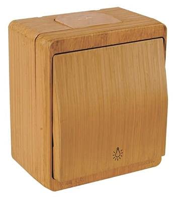 Aufputz Taster/Lichttaster in Holz Optik/Holzfarben · Birne/Kiefer · IP44 / für Feuchtraum geeignet · Mutlusan · AP Serie NEMLIYER von HERRY24 Your Project Partner