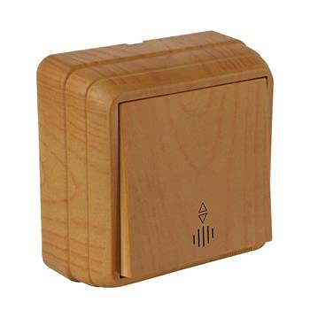 Aufputz Wechselschalter beleuchtet in Holz Optik/Holzfarben · Eiche Imitat (Eichenfarben) · IP20 · Mutlusan · AP Serie BRON von Mutlusan