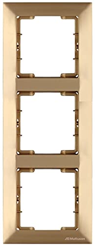 Goldener 3fach Rahmen/Steckdosenrahmen/Schalterrahmen dreifach vertikal · Unterputz · Gold/goldfarben · CANDELA von Mutlusan