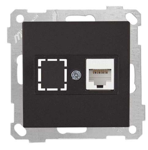 Unterputz Netzwerk RJ45 CAT6 · UP Netzwerkdose CAT 6 · einfach · Schwarz/Dunkel · MUTLUSAN CANDELA Unterputz Netzwerk RJ45 CAT6 · UP Netzwerkdose CAT 6 · einfach · Schwarz/Dunkel · MUTLUSAN CANDELA von Mutlusan