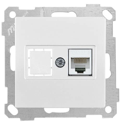 Unterputz Netzwerk RJ45 CAT6 · UP Netzwerkdose CAT 6 · einfach · weiß · MUTLUSAN CANDELA von Mutlusan