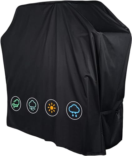Mutsitaz Grill Abdeckhaube Gasgrill Grillabdeckung Regendicht BBQ Abdeckung, Reißfest Wasserdicht & Staubdicht Grill Schutzhülle mit Selbstklebende Gurte und Aufbewahrungstasche(121x55x106cm) von Mutsitaz