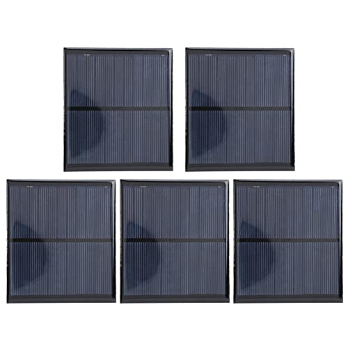Sonnenkollektor, 5 Stück Mini Solar Panel Epoxy Power Board Modul + 30CM Roter und Schwarzer Draht DC5.5V 160mA, für Solar-Rasenleuchten, Solar-Landschaftsleuchten, Solar-Handy-Ladegeräte von Mutuer