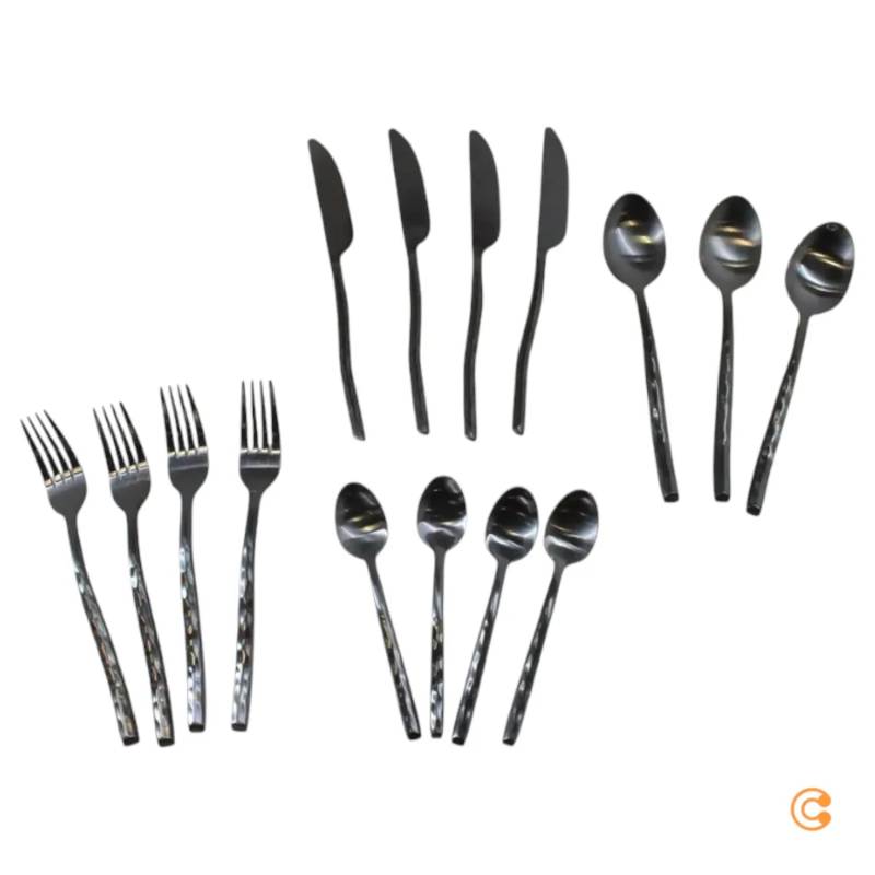 B-Ware Muubs Uta Besteck Set Tafelbesteck Schwarz Matt 16 Teilig Siehe Text/Foto B-Ware Muubs Uta Besteck Set Tafelbesteck Schwarz Matt 16 Teilig Siehe Text/Foto von Muubs