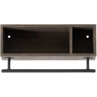 Muubs - Chelsea Wandgarderobe mit Ablage, 45 x 15 cm, Eiche gebeizt / schwarz von Muubs