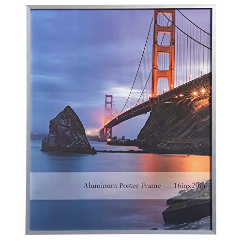 Muuoeou 40,6 X 50,8 cm, GebüRsteter Aluminium Poster Bilderrahmen mit Organisches Glas, 1-Packungen,Silber von Muuoeou