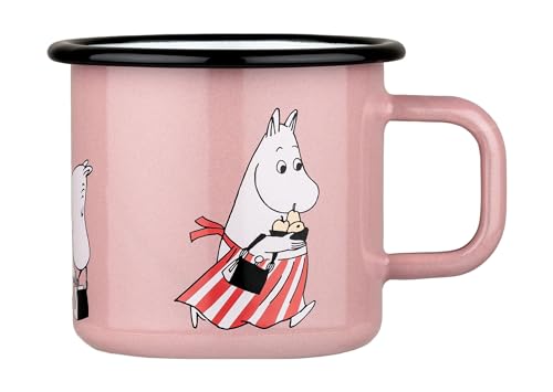 Muurla Moomin Emaille Tasse Moominmamma Retro Pink 0,37 L von Muurla