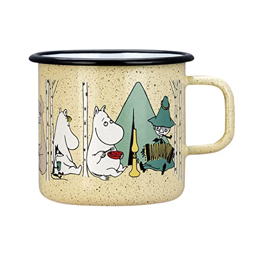 Mumin Tasse, Sommercamping mit Mumins, Groß, 800ml Emaille, Trinkbecher für Kinder und Erwachsene von Muurla