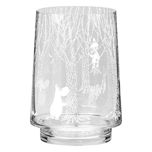 Mumin im Wald Teelichthalter, handgefertigtes skandinavisches Glas-Design, für Heimdekoration und Tischdekoration (20 cm) von Muurla