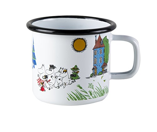 Mumin Tasse Mumintal, Weiß, Emaille, 370ml, Mumins Geschirr, Geschenk von Muurla