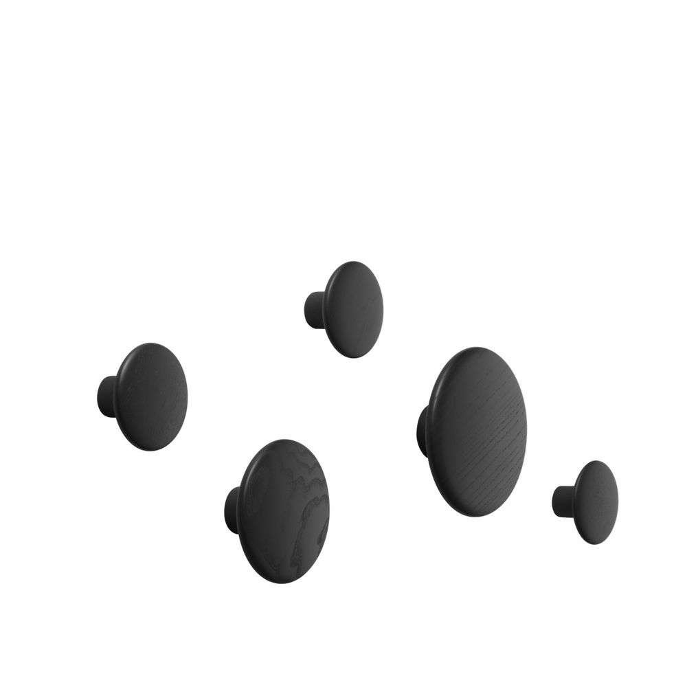 Muuto - Dots Wood Set Of 5 Black von Muuto