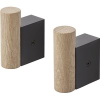 Muuto - Attach Wandhaken, Eiche / schwarz (2er-Set) von Muuto