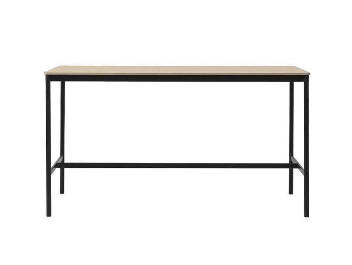 Muuto Base Stehtisch, 190 x 85 cm, höhe 105cm, eichenfurnier / schwarz von Muuto