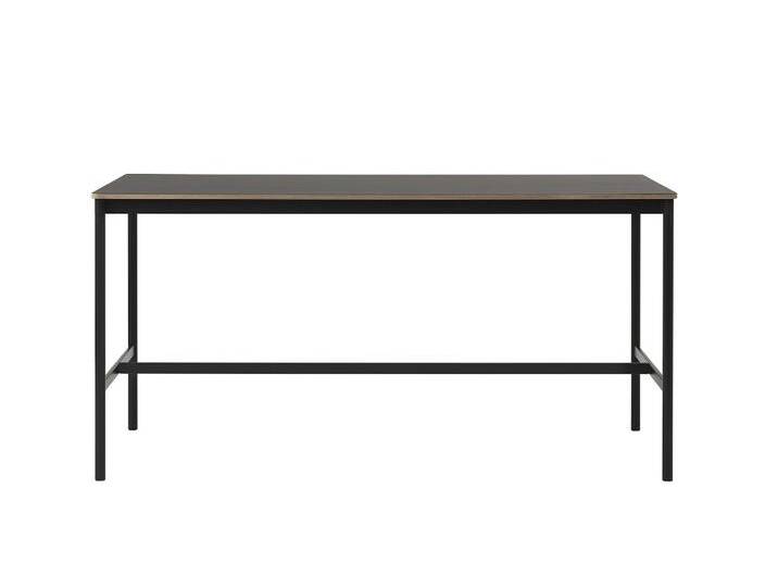 Muuto Base Stehtisch, 190 x 85 cm, höhe 95 cm, schwarz linoleum / schwarz von Muuto