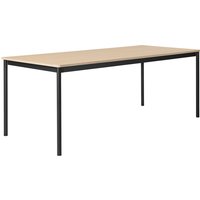 Muuto - Base Table 190 x 85 cm, schwarz / Eichenplatte / Sperrholzkante von Muuto