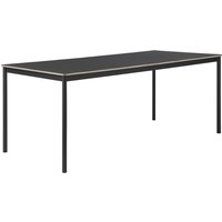 Muuto - Base Tisch rechteckig - XL - weiß/ schwarzes Linoleum/ Plywood von Muuto