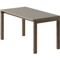 Muuto - Couple Couchtisch, 84 x 40 cm, 1 Wavy, Eiche dunkel geölt / taupe von Muuto