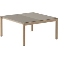 Muuto - Couple Couchtisch, 84 x 80 cm, 1 Plain 1 Wavy, Eiche / taupe von Muuto