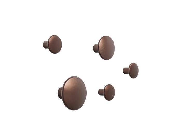Muuto Dots Metall Wandhaken 5er-Set, umber von Muuto