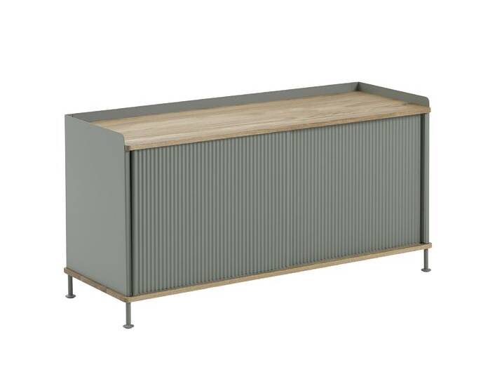 Muuto Enfold Sideboard, 124 x 63 cm, eiche geölt / dusty green von Muuto