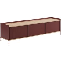 Muuto - Enfold Sideboard, 186 x 48 cm, Eiche / deep red von Muuto