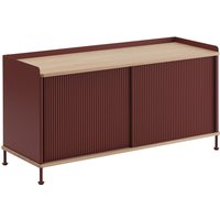 Muuto - Enfold Sideboard 125 x 62 cm, Eiche / deep red von Muuto