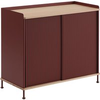 Muuto - Enfold Sideboard 95 x 84 cm, Eiche / deep red von Muuto