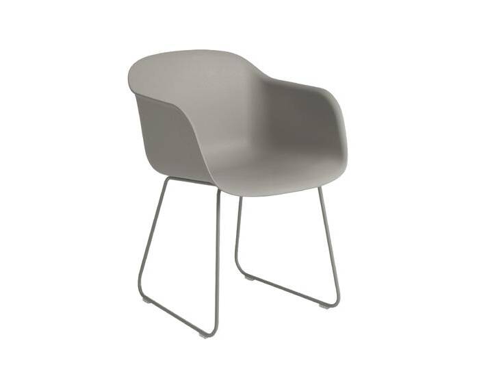 Muuto Fiber Armchair, sled base, grau / grau von Muuto