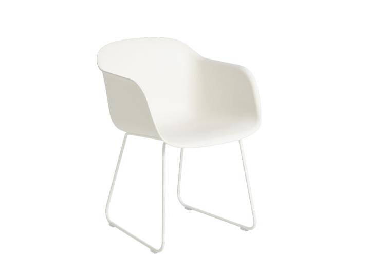 Muuto Fiber Armchair, sled base, natural white / weiß von Muuto