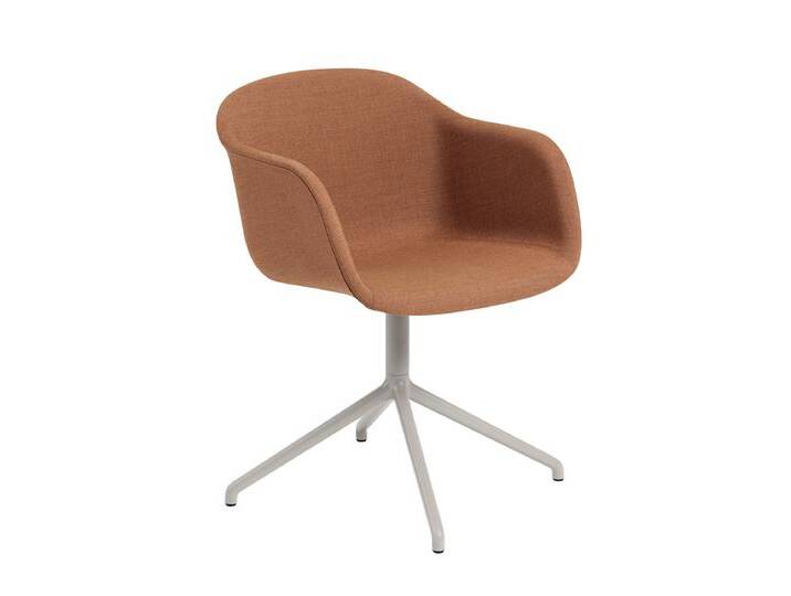Muuto Fiber Armchair, swivel base with return, remix 452 / grau von Muuto