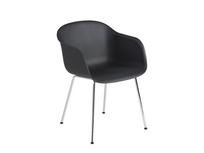 Muuto Fiber Armchair, tube base, schwarz / chrome Muuto Fiber Armchair, tube base, schwarz / chrome von Muuto