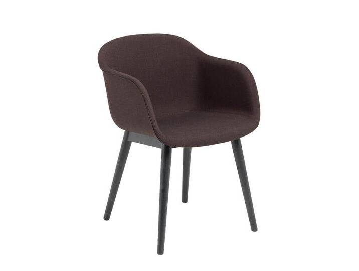 Muuto Fiber Armchair, wood base, remix 373 / schwarz von Muuto