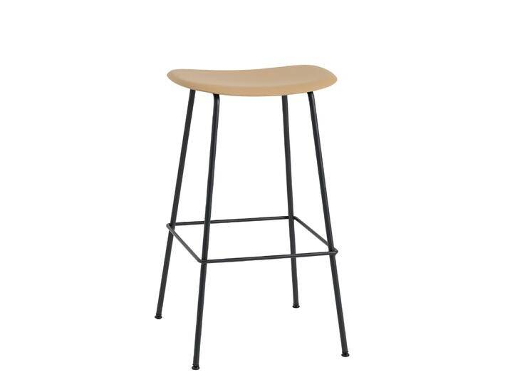 Muuto Fiber Barhocker ohne Rückenlehne, tube base, höhe 75 cm, ochre / schwarz von Muuto