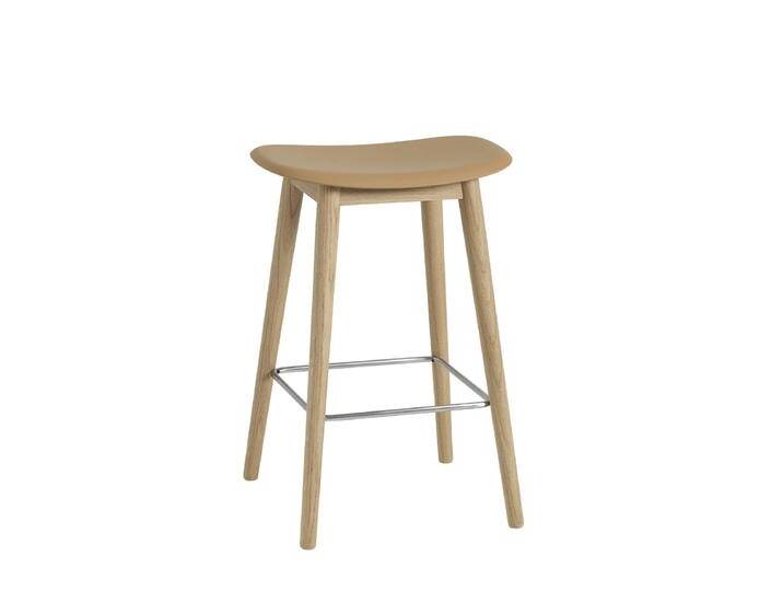 Muuto Fiber Barhocker ohne Rückenlehne, wood base, höhe 65 cm, ochre / eiche Muuto Fiber Barhocker ohne Rückenlehne, wood base, höhe 65 cm, ochre / eiche von Muuto