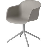 Muuto - Fiber Chair Swivel Base, grau von Muuto