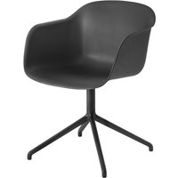 Muuto - Fiber Chair Swivel Base, schwarz von Muuto