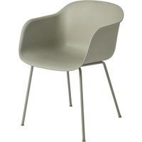 Muuto - Fiber Chair Tube Base, dusty green recycled von Muuto