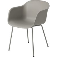 Muuto - Fiber Chair Tube Base, grau recycled von Muuto