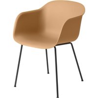 Muuto - Fiber Chair Tube Base, schwarz / ocker recycled von Muuto