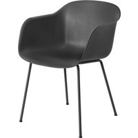 Muuto - Fiber Chair Tube Base, schwarz recycled von Muuto