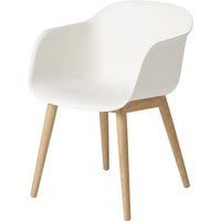 Muuto - Fiber Chair Wood Base, Eiche / weiß recycled von Muuto